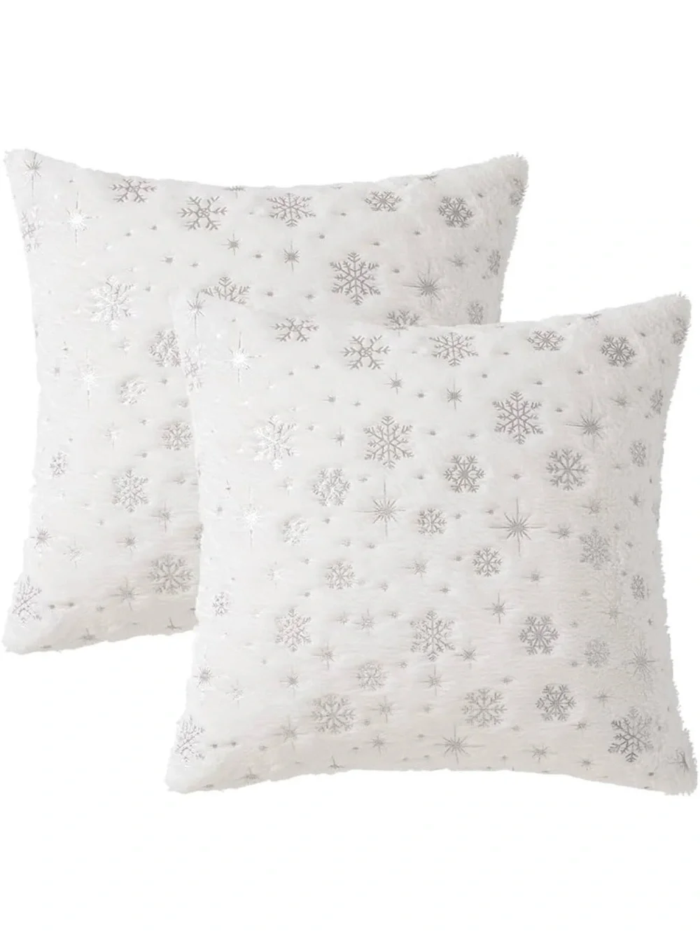 White Snowflake Decorative Throw Pillow - Holiday Accent